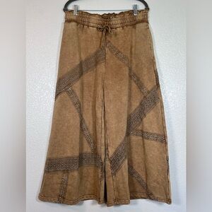 Dark camel Oli & Hali wide leg pants, size XL